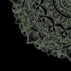 Decorative flower top right