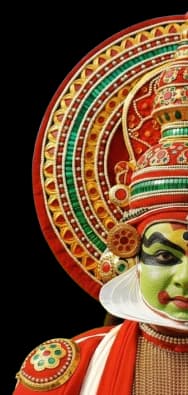Kathakali artist performing traditional Kerala dance